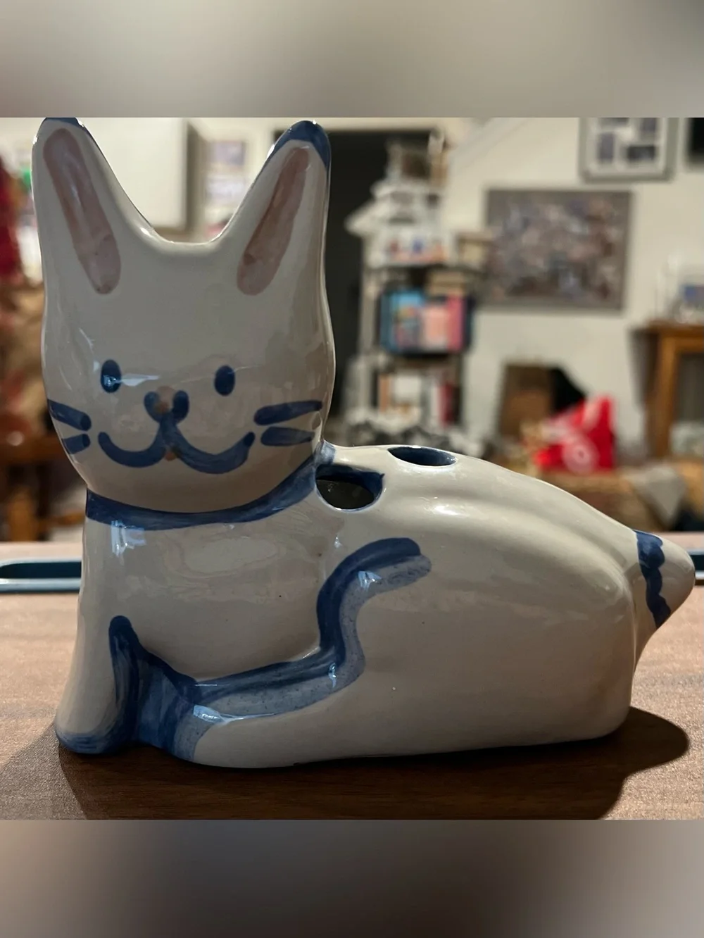 VTG M. A. Hadley Pottery Cat Toothbrush Holder / Bud Vase / Pencil Holder
